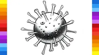 How to Draw a Coronavirus Pencil Drawing - Covid 2021