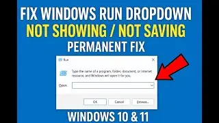 Fix Windows Run Dropdown Not Showing / Not Saving (Permanent Fix) &mdash; Windows 10 & 11 (2025)