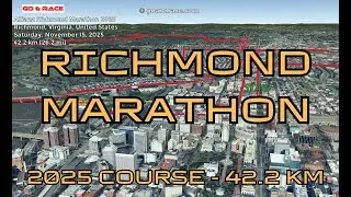 Allianz Richmond Marathon 2025: 3D Video Course Map | 42.2 km - Richmond