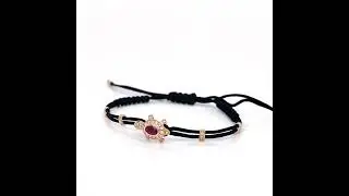 18kt rose gold diamond and ruby bracelet