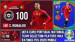 Uefa euro 2020 portugal national team selection players max ratings | pes2020 mobile
