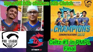 SynerGE back to Back Chicken Dinner 1v3 Clutch PMPL Final | qualified Team for PMWC