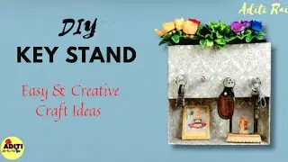 DIY Cardboard Key Stand | Waste Cardboard Se Banaye Stylish Key Holder | Easy Craft Idea 