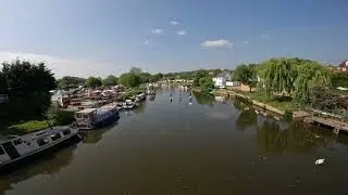Teston Bridge - circular walk - crossing River Medway and paddleboarders