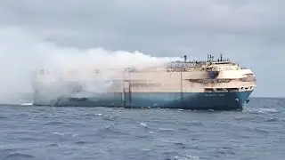 Felicity Ace Car Carrier Continues to Burn in Mid Atlantic