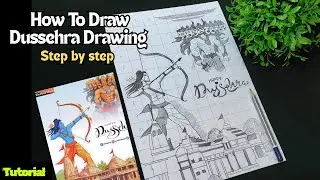 Drawing For Dussehra Step by step ❤️ | Shree Ram Ji vs Ravan Drawing | Ram Mandir Art | Easy  Sketch