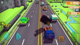 BLOCKY HIGHWAY TRAFFIC RACING ANDROID GAMEPLAY