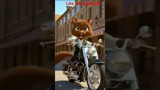 Cute Cat Wins the Race | Donkey Cart vs Shiny Bike Story #shortfeeds #youtubeshorts #shorts