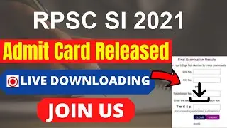 RPSC SI 2021 Admit Card (Released) - Download Sub Inspector 2021 Call Letter Here