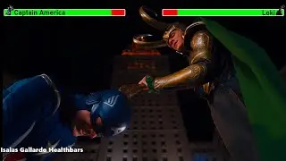Captain America and Iron Man vs  Loki with healthbars