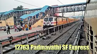 12763 Padmavathi SF Express Arrives Renigunta with LGD WAP-7 | Non-HOG Shell | PF 2