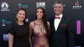 Lilly Singh and her parents attend a special red carpet screening of 
