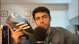 ASMR - New Shoes Review (whispering, gum chewing , tapping sounds)