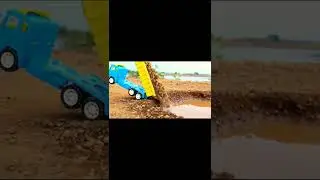 Ashok lyland Truck Jcb 5cx unloading a Mitti on  mini canal | shorts video |