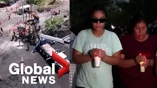 Flooded Mexico mine rescue efforts impeded by debris, residents hold vigil for families