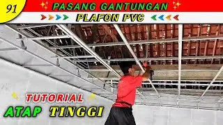 Cara PASANG gantungan PLAFON PVC Atap Tinggi