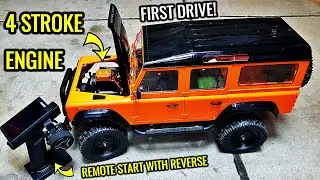4 STROKE OVERHEAD CAM ENGINE INSTALLED INTO RC CAR Part 5 - FIRST DRIVE, IT WORKS!