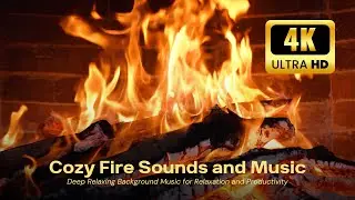 🔥 Cozy Crackling Fireplace LIVE 24/7 with Natural Fire Sounds and Gentle Piano Music