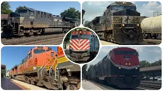 Riverside Railfanning! (8/13/25) Ft. NS Trio, Ex BNSF Dash 9s, Express Trains! 