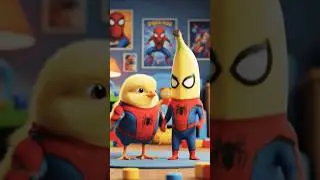 Cute Baby Spider-Man Chicken and Banana Save the Day! 🐥🍌🕷️💥#shortvideo #funny #cute ##comedy