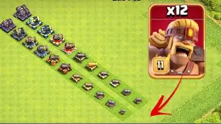 Every level defense base formation vs super barbarian attack experiment video