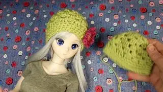 Crochet tutorial for a beanie hat to fit Smartdoll by Danny Choo or similar 8-9 inch doll heads