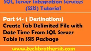 SSIS Tutorial Part 14-Create Tab Delimited File with Date Time From SQL Server Table in SSIS Package