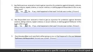 Petition for Injunction for Protection Against Dating Violence - Section 3
