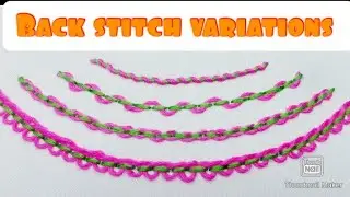 Back stitch variations | Basic Embroidery stitches for beginners #handembroidery #backstitch
