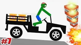 ГРУЗОВИК С ДИНАМИТОМ! Stickman Dismounting Игры на Андроид 7 серия