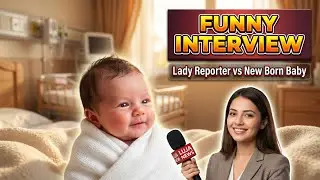 New Born Baby Attitude vs Lady Reporter 😎🎤 #funny #viral