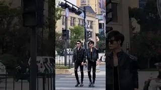 Walking style of tall boys street fashion men