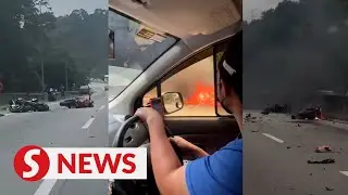 Five superbikes crash on Karak Highway