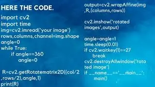 Rotate image using opencv and python
