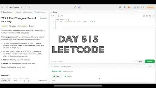 Day 515: LeetCode Problem 2221. Find Triangular Sum of an Array - Swift