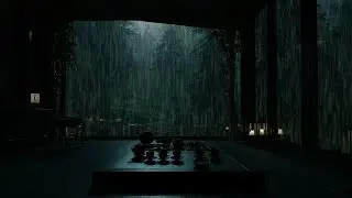 Relaxing Smooth Jazz & Heavy Rain Sounds: Dark Rainy Forest View for Deep Sleep and Relaxation