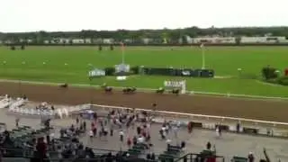 Zee Throne rallies up the rail to win the sixth race on Father's Day 2012 at ASD