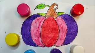 Pumpkin Drawing | Pumpkin easy drawing for kids | Drawing for kids | Drawing for nursery kids 
