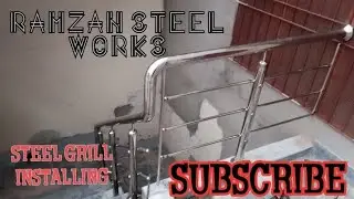 stainless steel  staircase railling full installing how to make steel grill//Ramzan steel works
