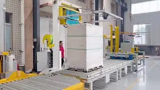 Automatic horizontal/vertical pallet strapping machine+Pallet Stretch Wrapper for paper roll