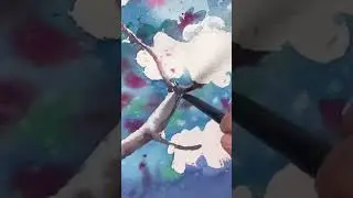 Watercolor/Berry Blossom Drawing/Spring View수채화/벚꽃그리기/봄풍경 #수채화 #color