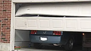 hit garage door with car who's local garage repair shop company westmont,il | 630-271-9343