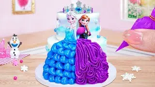 Frozen Princess Elsa & Anna Cake Decorating 👑❄️ | Stunning Twin Dress Design with Lofi Vibes