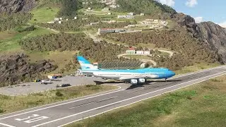Boeing 747 Flight from Juancho Airport with Extremely Limited Runway Distance!