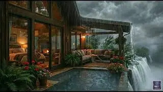Soothing Rain on the Wooden Forest Lodge 🌧 | Calm Night Ambience for Sleep #4