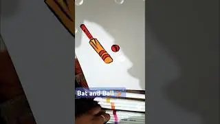 Bat and ball drawing 🏏||brush pen drawing |#shorts #batandball #chakdeindia#art #drawing #cricket