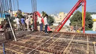 Top Slab Concreting Work | M30 Grade Concrete | RCC Building Construction | Site Execution