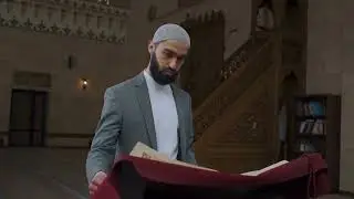 Man Inside a Mosque Reading the Quran | 4K Free Stock Video | Royalty Free Stock Video