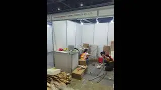 Wire shelving Exhibition Stand Build, the only stress is from the extremely strong pallet