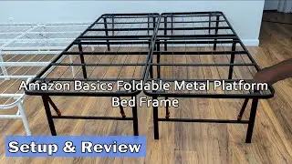 Amazon Basics Foldable Metal Platform Bed Frame - How To Setup & Review